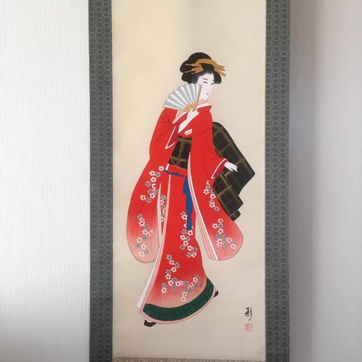♦︎掛け軸♦︎ 美人図 ☆真筆証明書付き☆ セール中！最終値引き！お買い得です！