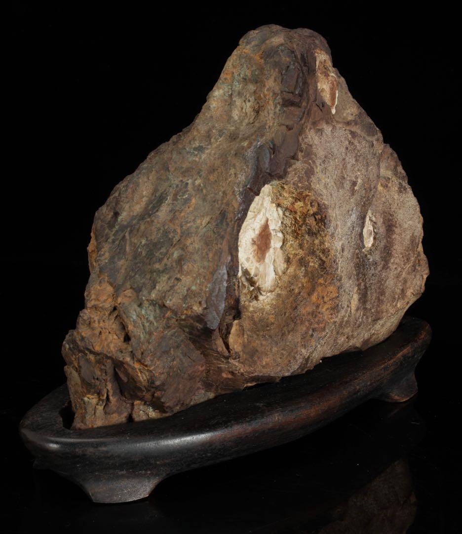 菊花石 花紋石 台座付 3.6kg 鑑賞石 原石 自然石 美石 水石 盆石 飾石