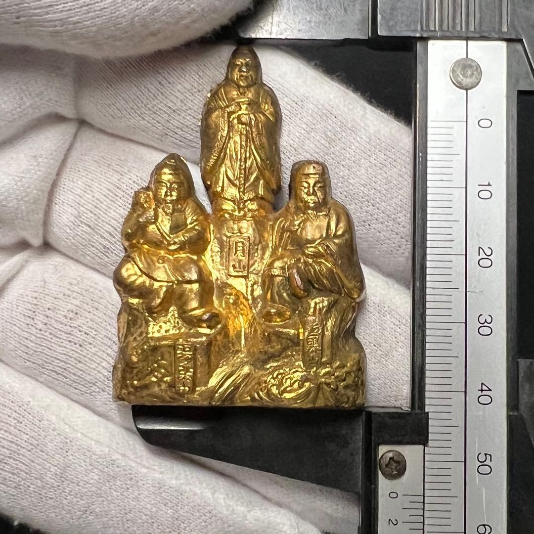 ◎古美術 庵々◎出羽三山 神像◎月山・湯殿山・羽黒山 刻銘◎真鍮鍍金