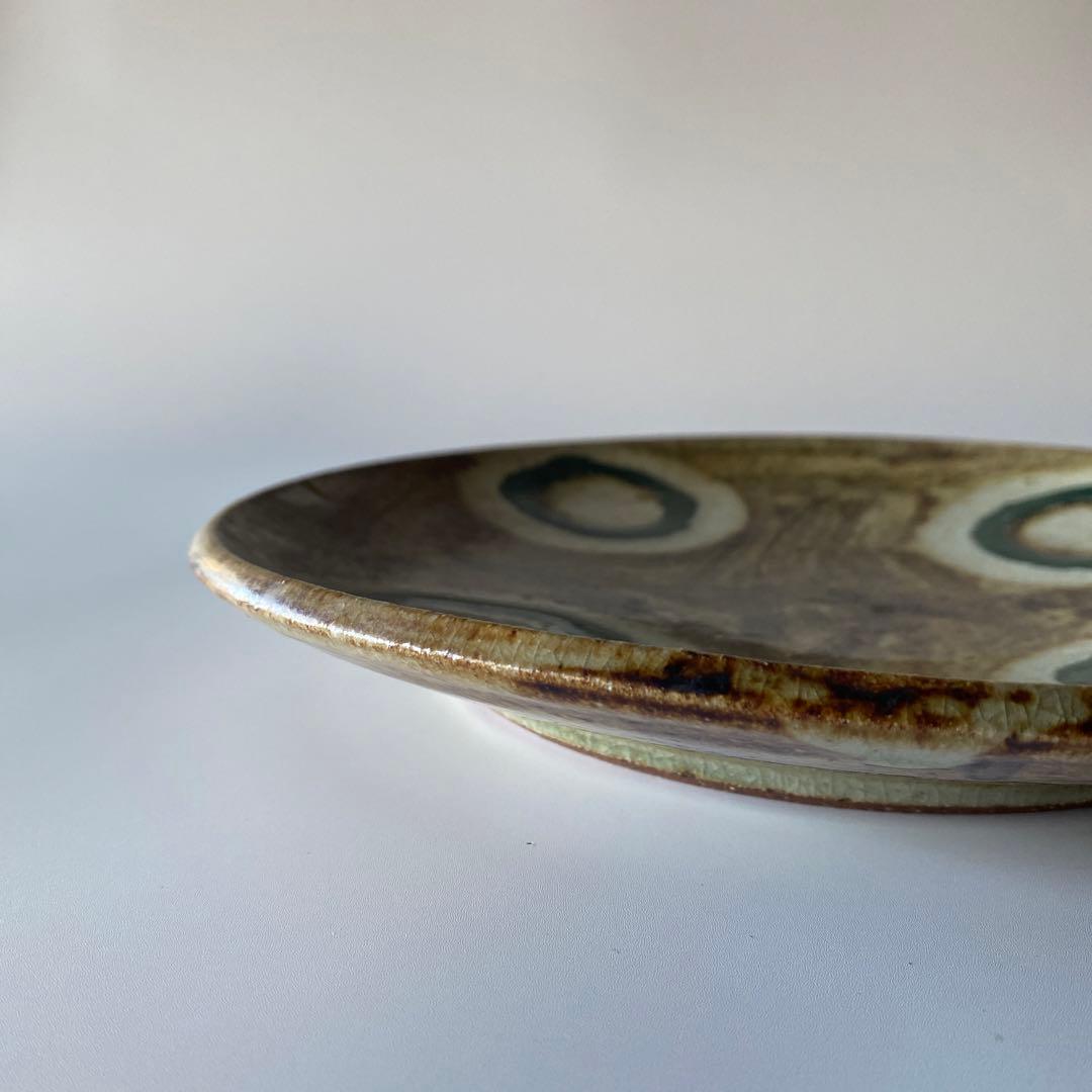 希少 武内晴二郎 鉄砂丸紋抜絵大皿 民藝 - メルカリ