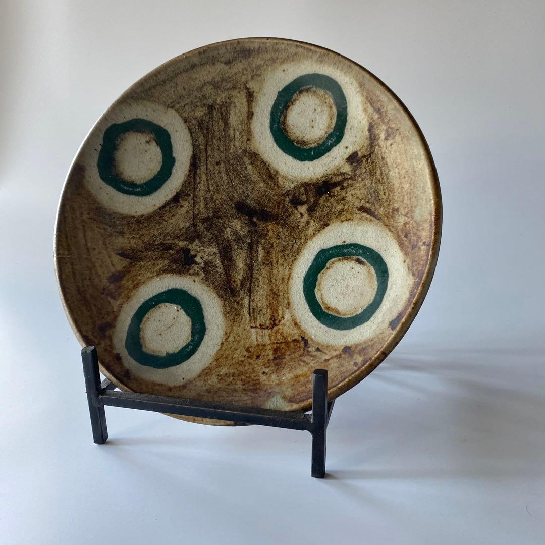 希少 武内晴二郎 鉄砂丸紋抜絵大皿 民藝 - メルカリ
