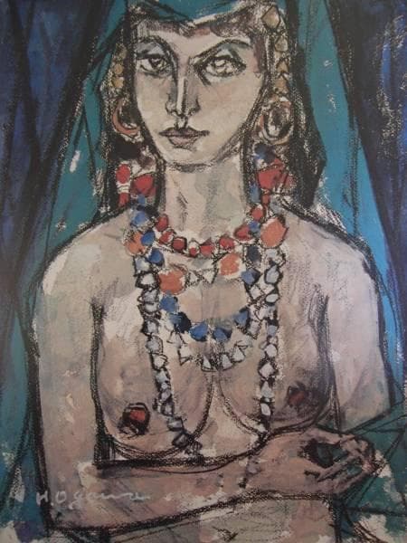 小川 博史、イスタンブールの娘、裸婦、希少画集画、新品額装付、状態良好