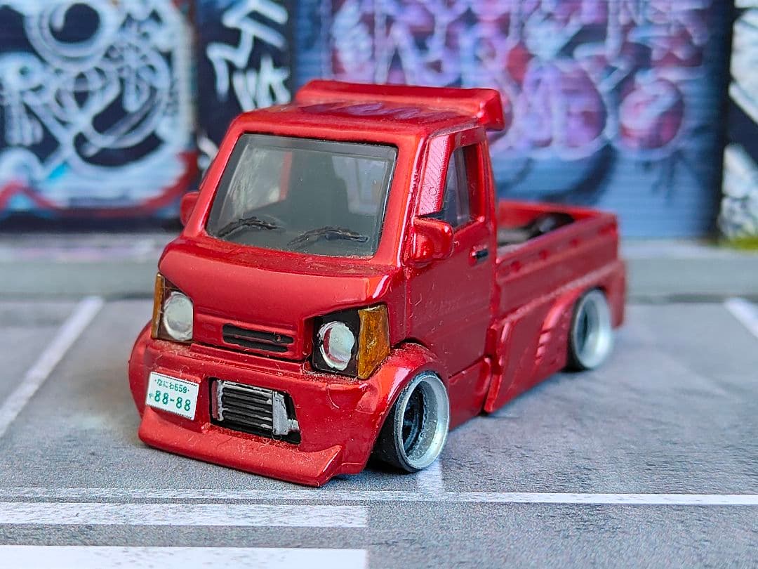 ホットウィールカスタム マイティk フルエアロ 軽トラ ✩段リム