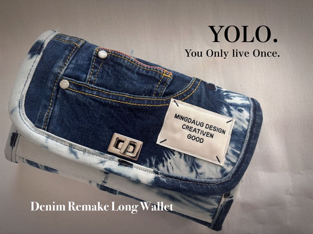 デニムロングウォレットショルダー J*^様 デニムリメイク ウォレット