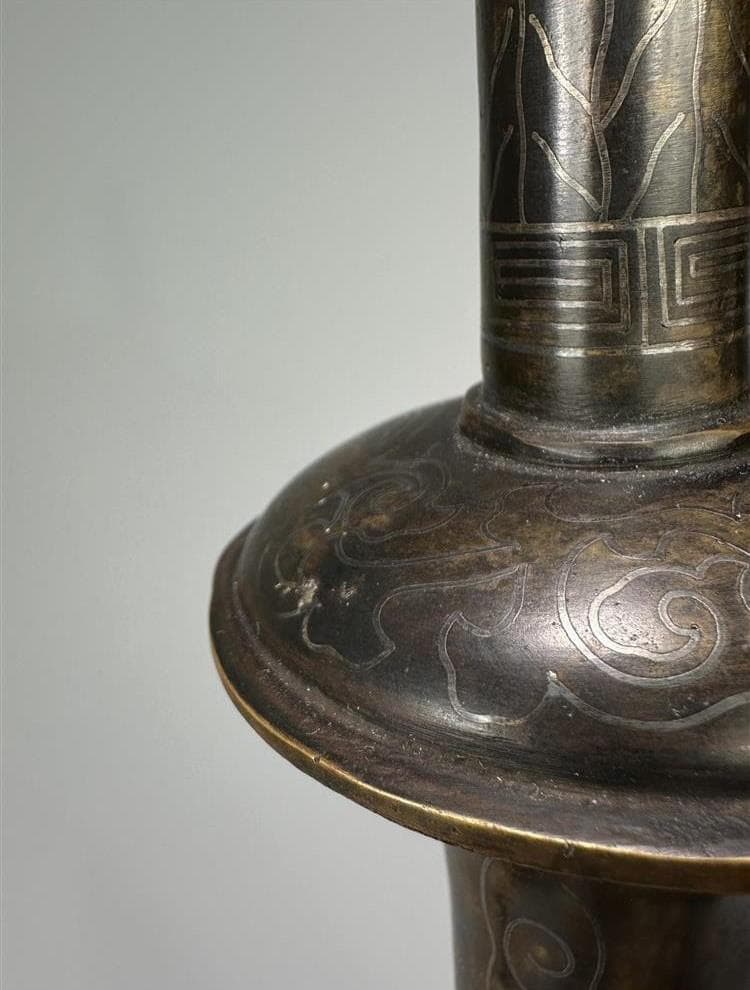 ◇『高麗金銅銀象嵌蒲柳水鳥紋浄瓶』 水瓶◇検）新羅仏 百済仏 高麗仏