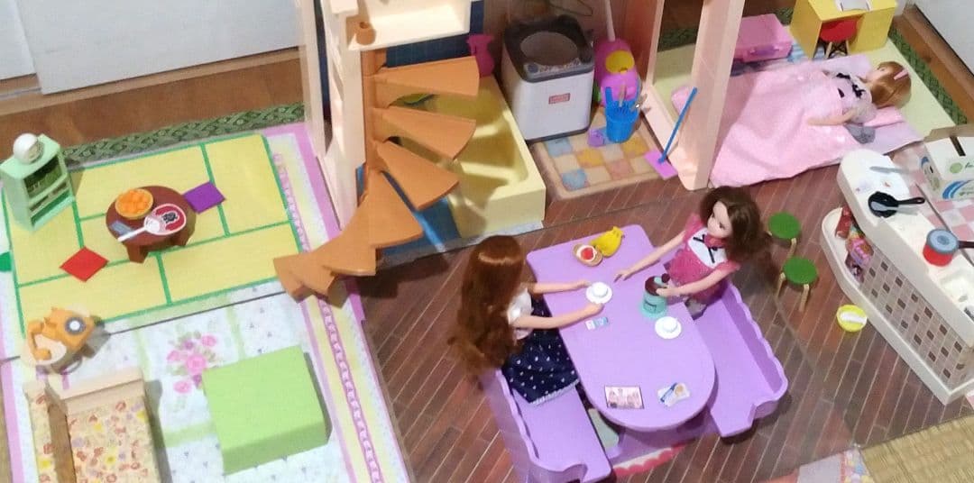 8' リカちゃん「おばあちゃんの家」洗濯機付 レア 昭和レトロ リカ