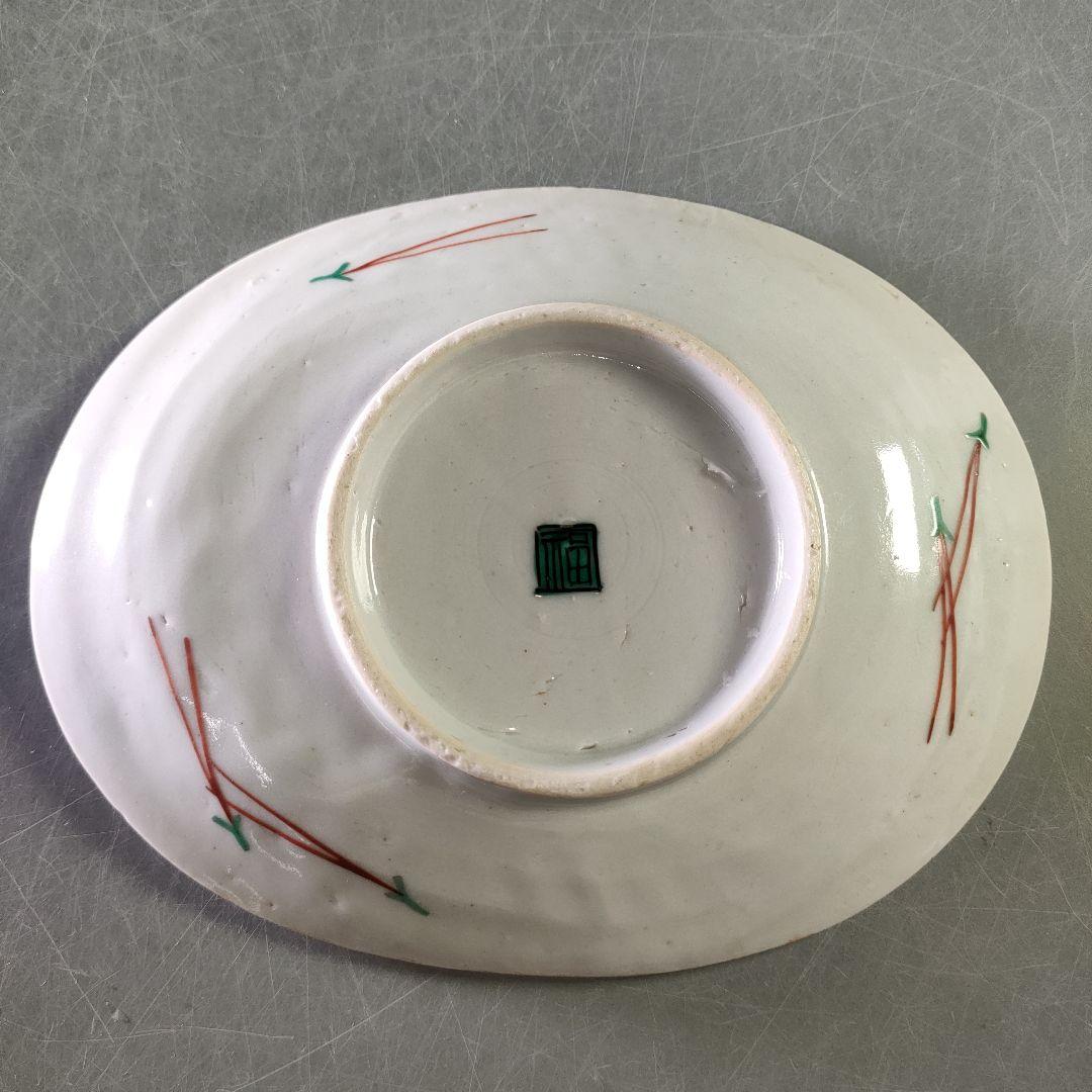 A1210-3/古九谷色絵花鳥文銘々皿5客/共箱/向付/飾