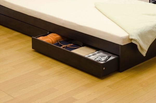 《送料無料》　Alta コンセント　引出し収納付きベッド　ブラックのみ