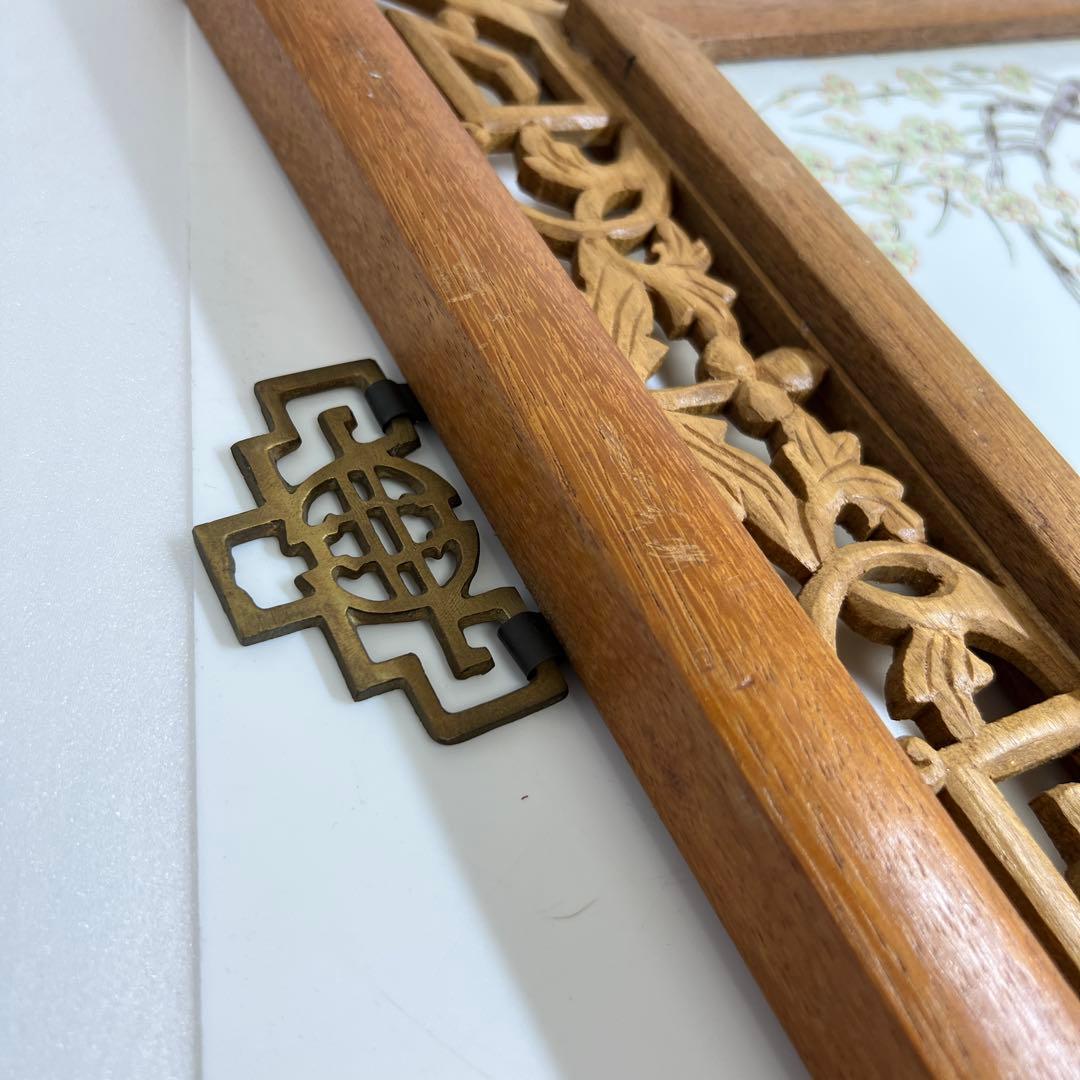 中国美術 粉彩花鳥文陶板画 東Y7-0902⭐︎2Fトヒト - メルカリ