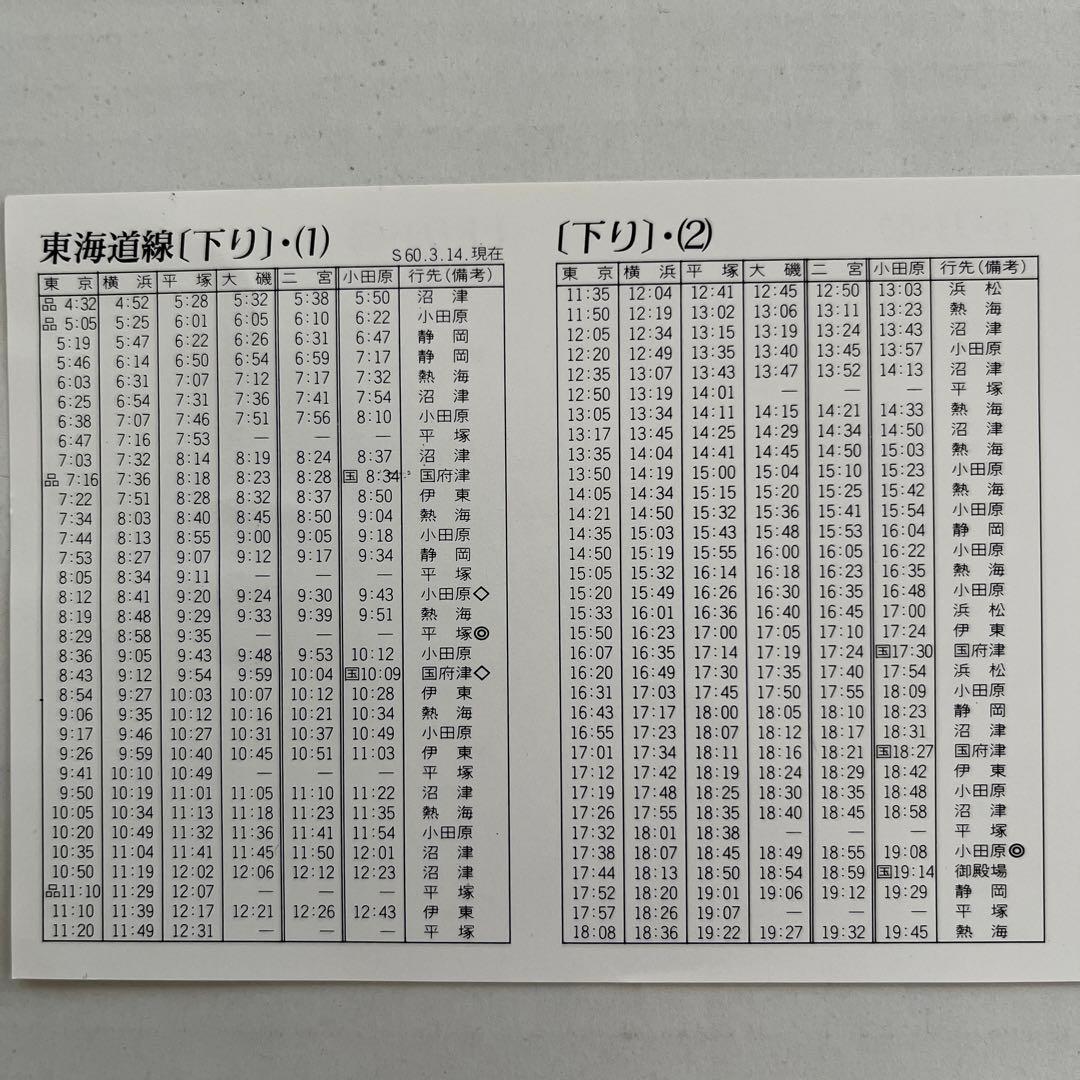 さらに値下げしました国鉄二宮駅時刻表 昭和60年3月14日現在