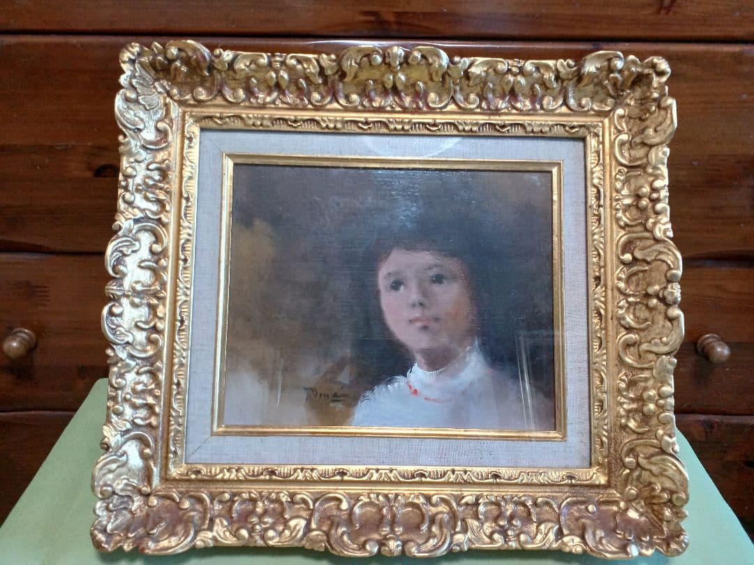 ◇今井隆 「少女」 油彩F3号 日本美術連盟会員 師：須田国太郎 早逝の