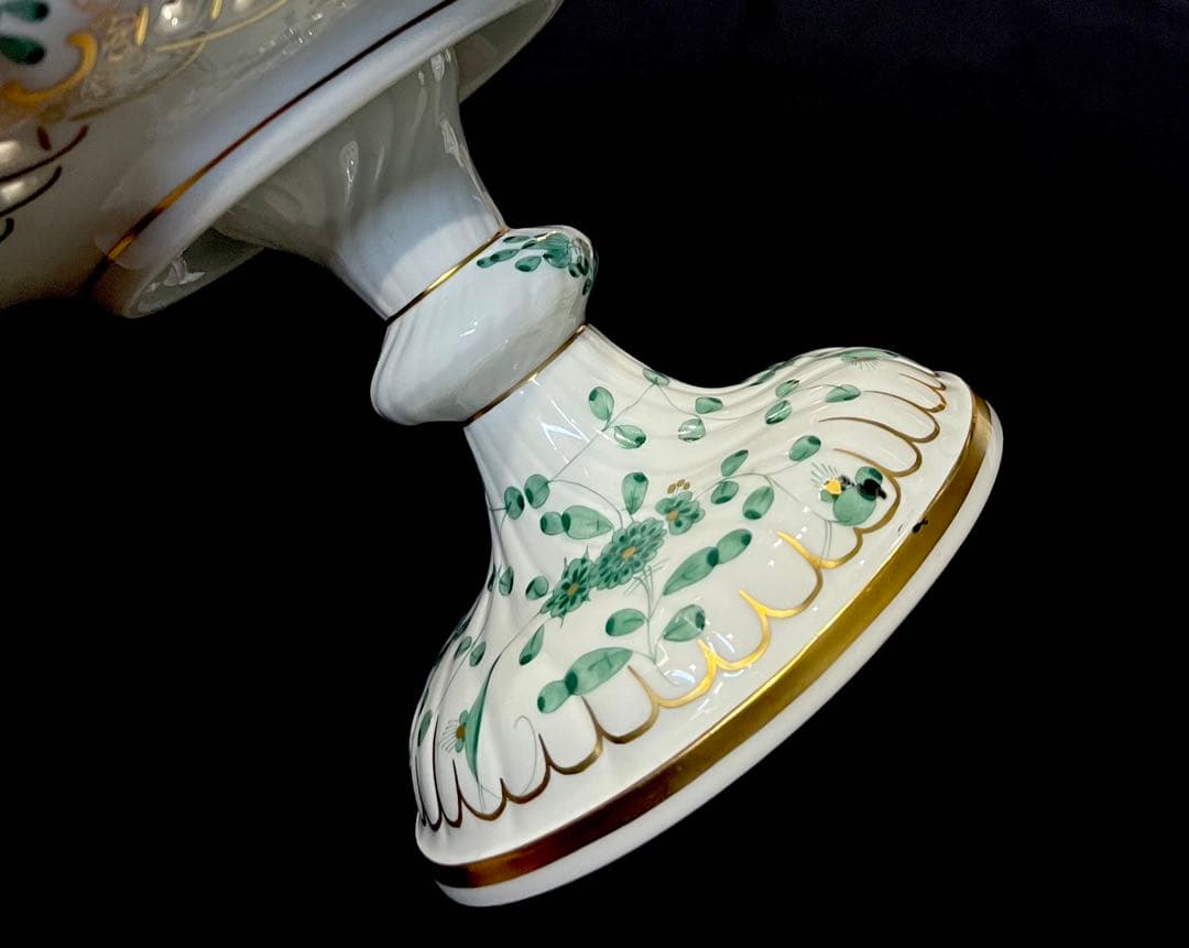 マイセン /※極美品 上級背面装飾 インドの華 リッチグリーン