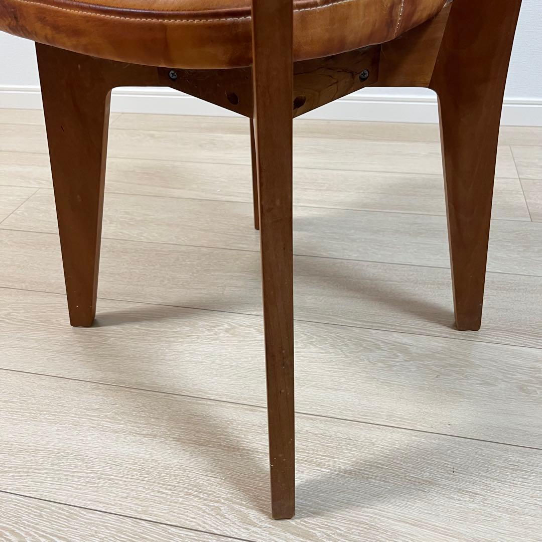 と02)本革 無垢 ダイニングチェア 国産ヴィンテージ シャルドネ系 WULC