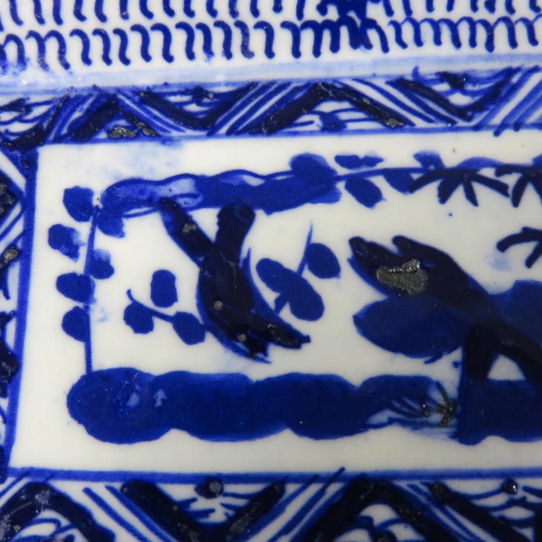 角皿 5枚 染付 古伊万里 明治 江戸 微塵唐草 松竹梅 歪み - メルカリ