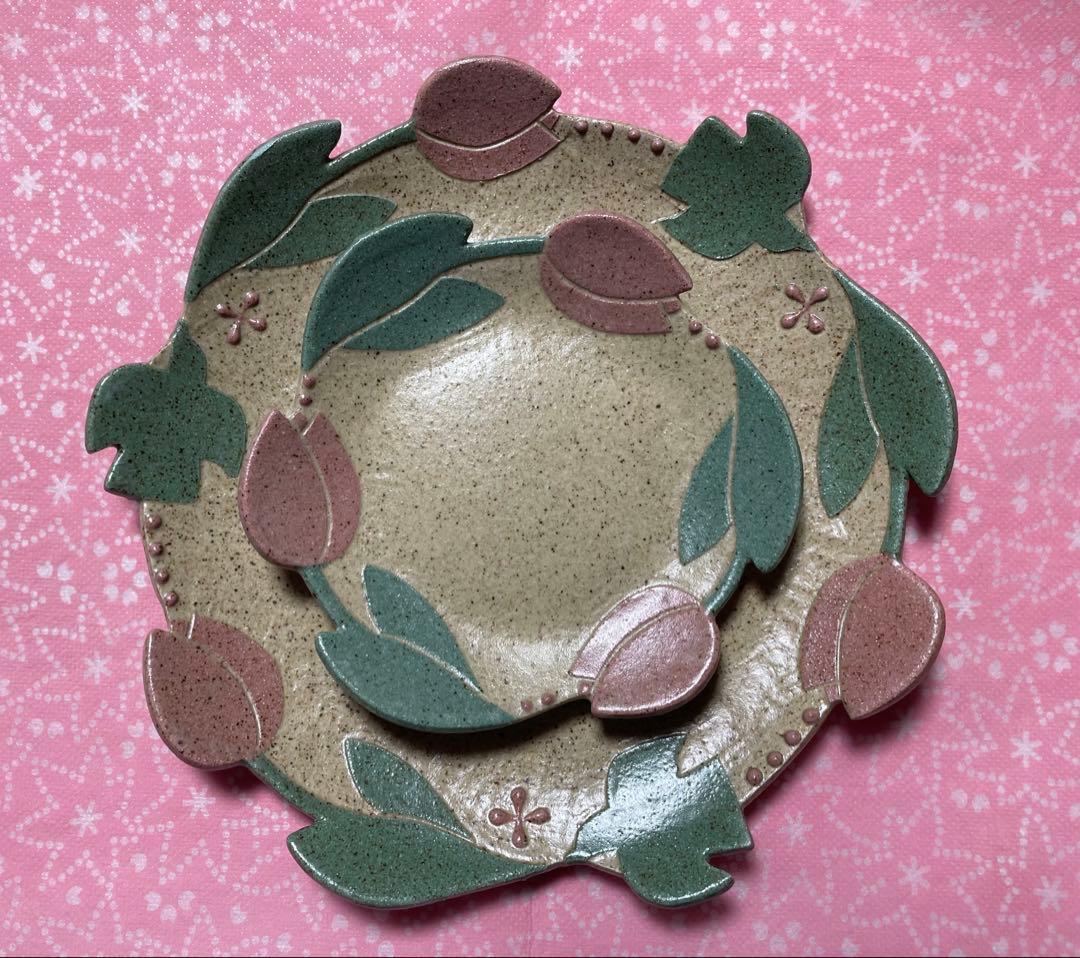 苔色工房　田中遼馬　大小各1セット　チューリップ　ミントグリーン・ピンク 楽天市場】苔色工房（田中遼馬） 街 マグカップ（上取っ手） 【うつわ