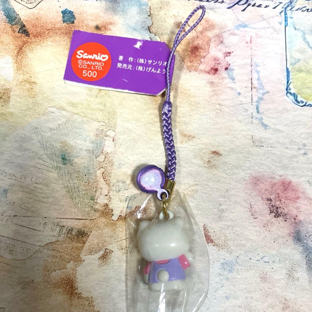 ハローキティ 根付け ラベンダーキティ 鈴 ストラップ 北海道 1998年