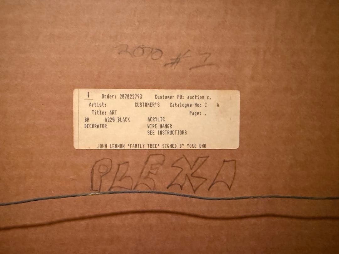 お値下げ ジョン・レノン a Family Tree オノヨーコ サイン入り希少