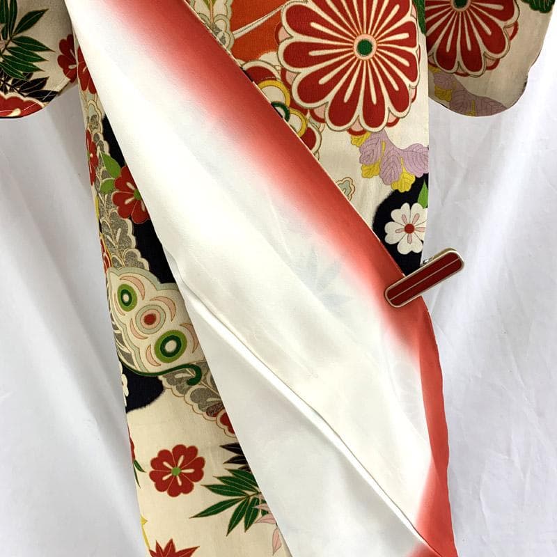 503aj16□卒業式 十三参り ジュニア アンティーク着物&六通袋帯□良好