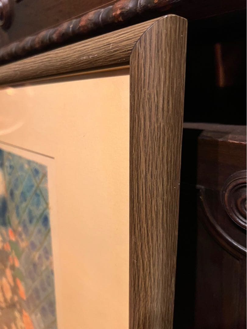 ジル・ゴリチ リトグラフ プロバンスのローズガーデン アート 額縁