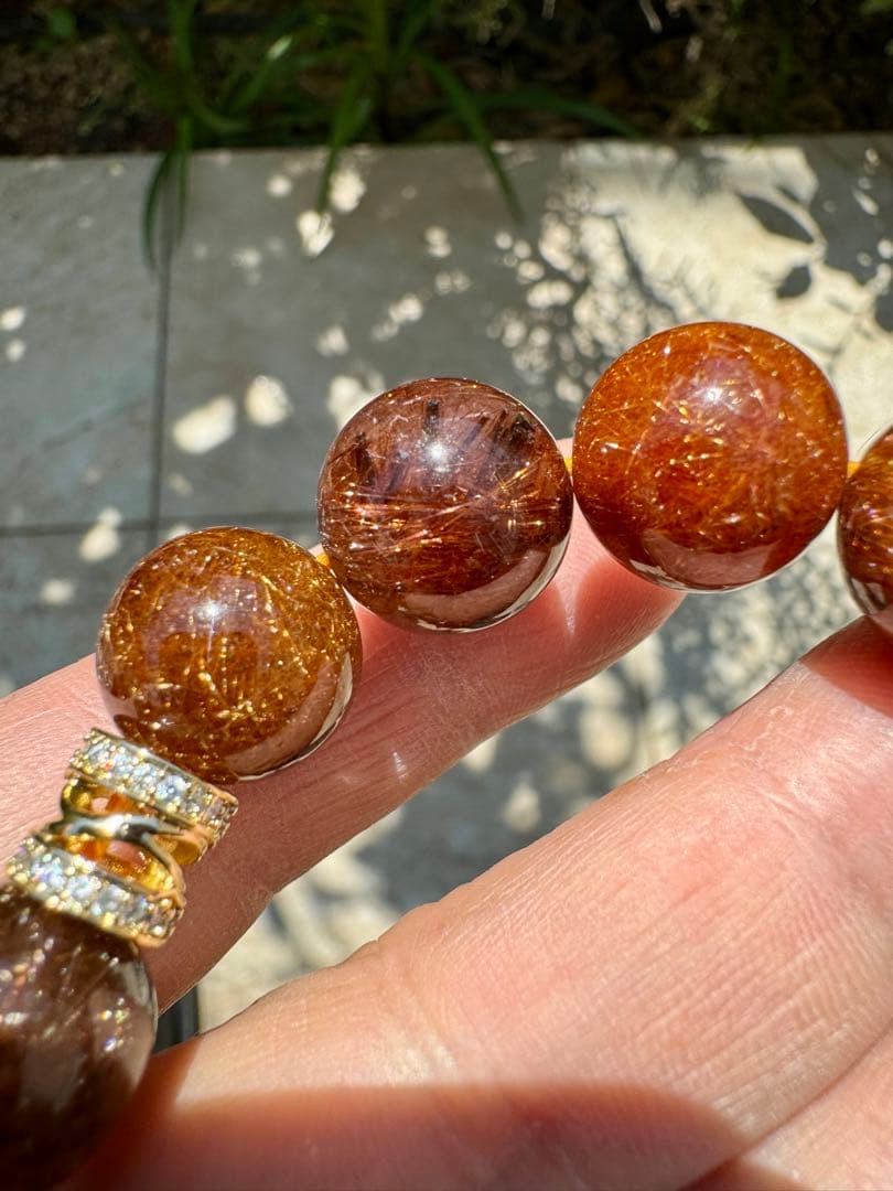 【向江大樹さん専用】ブラウンルチル 14mm 内径16cm キラキラ光る