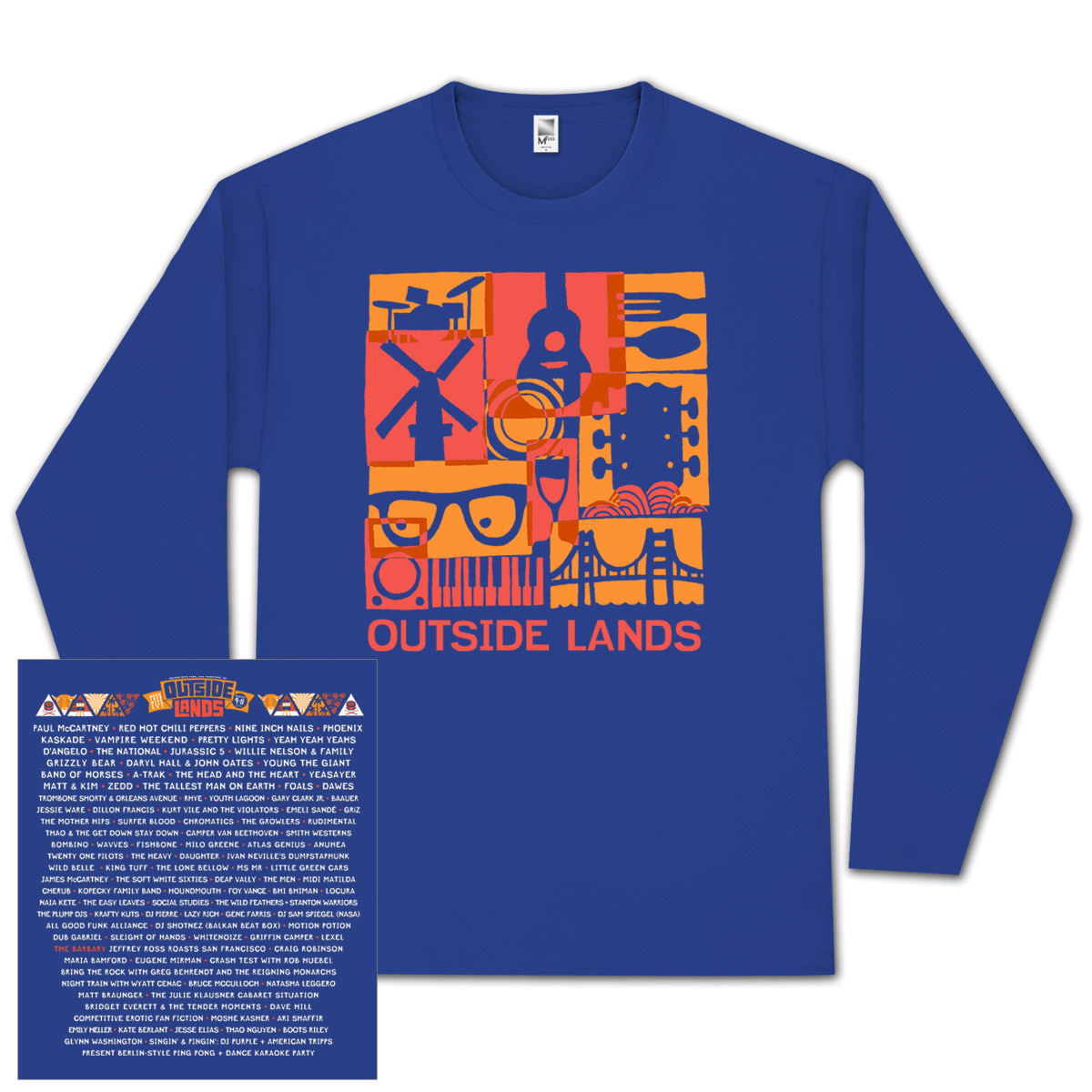 Outside Lands 2013 Long Sleeve Blue T-shirt | Shop the Outside