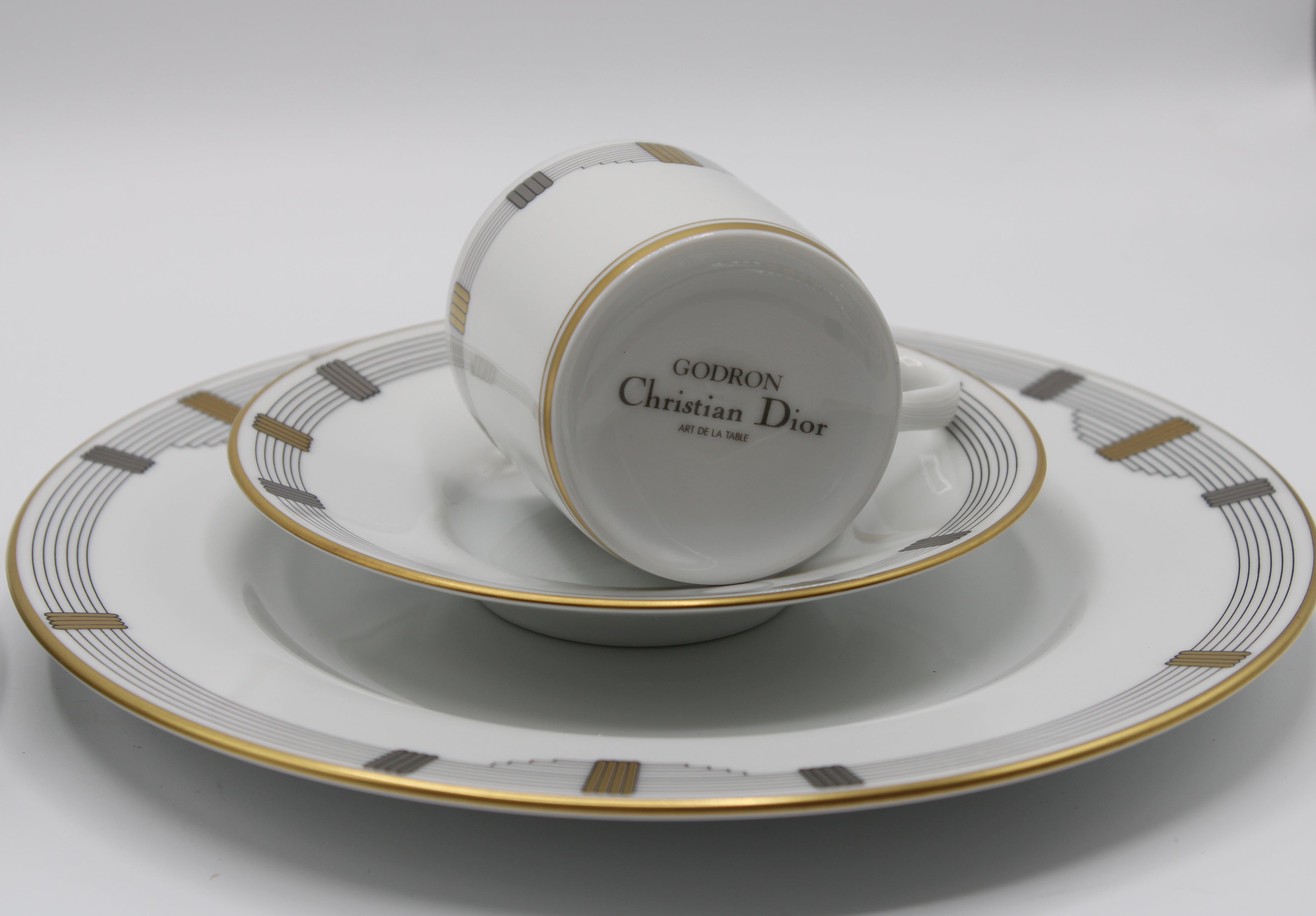 Christian Dior Godron Gaudron Demitasse Porcelain Set