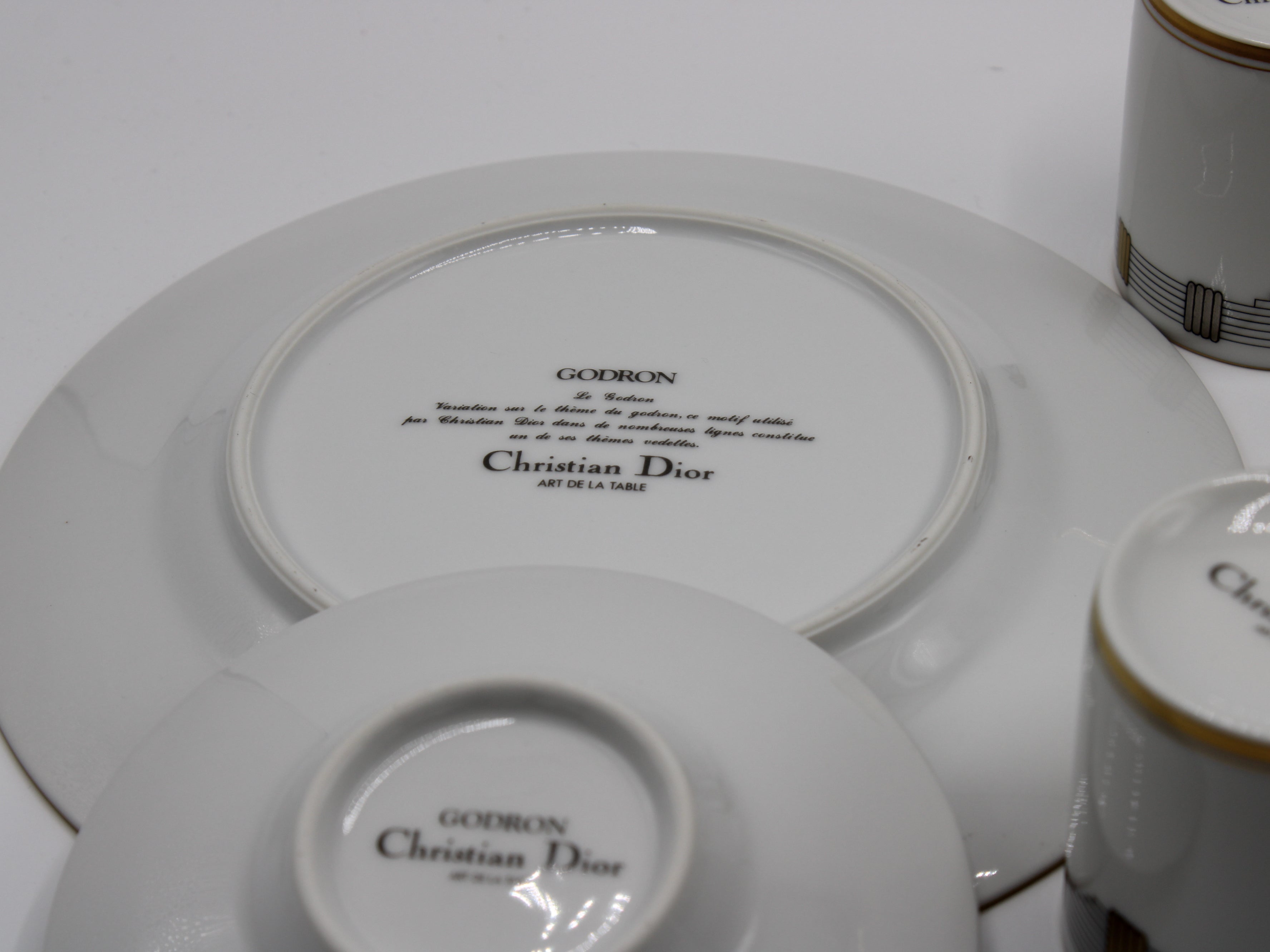 Christian Dior Godron Gaudron Demitasse Porcelain Set