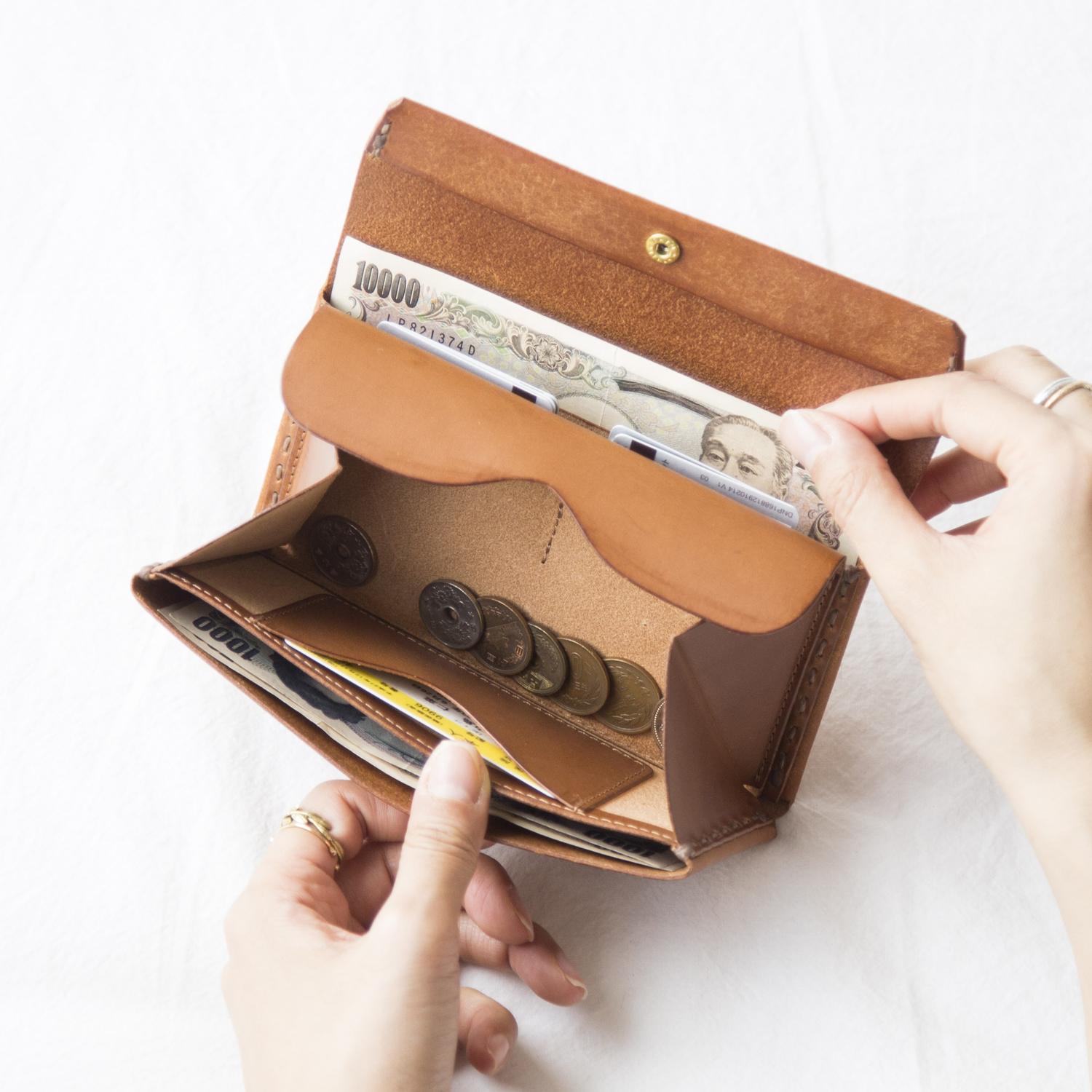 SAFUJI/ミニ長財布 ホック -【当店限定】お札、カード、小銭が一目で