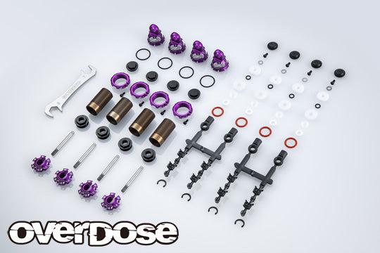 High Grade Shock Set spec.4 (Full adjustable, 4 Set) Black Purple